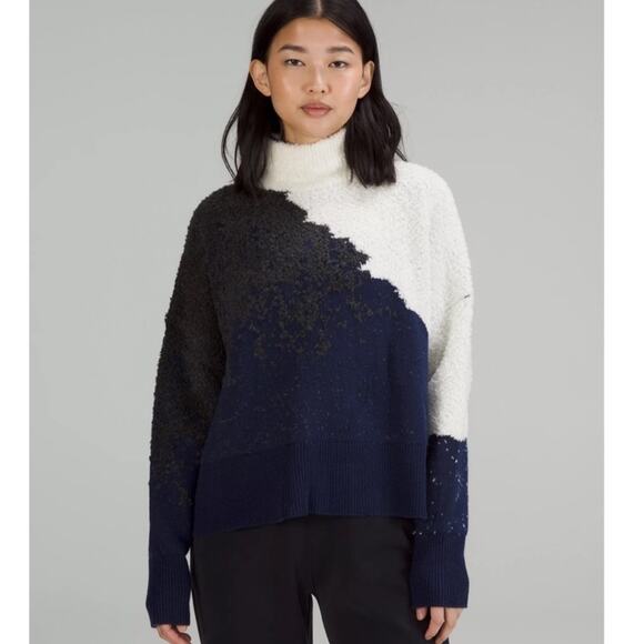 lululemon athletica Sweaters - Lululemon Ombre Knit Textured Turtleneck Sweater Women’s Size 6 Wool Blend